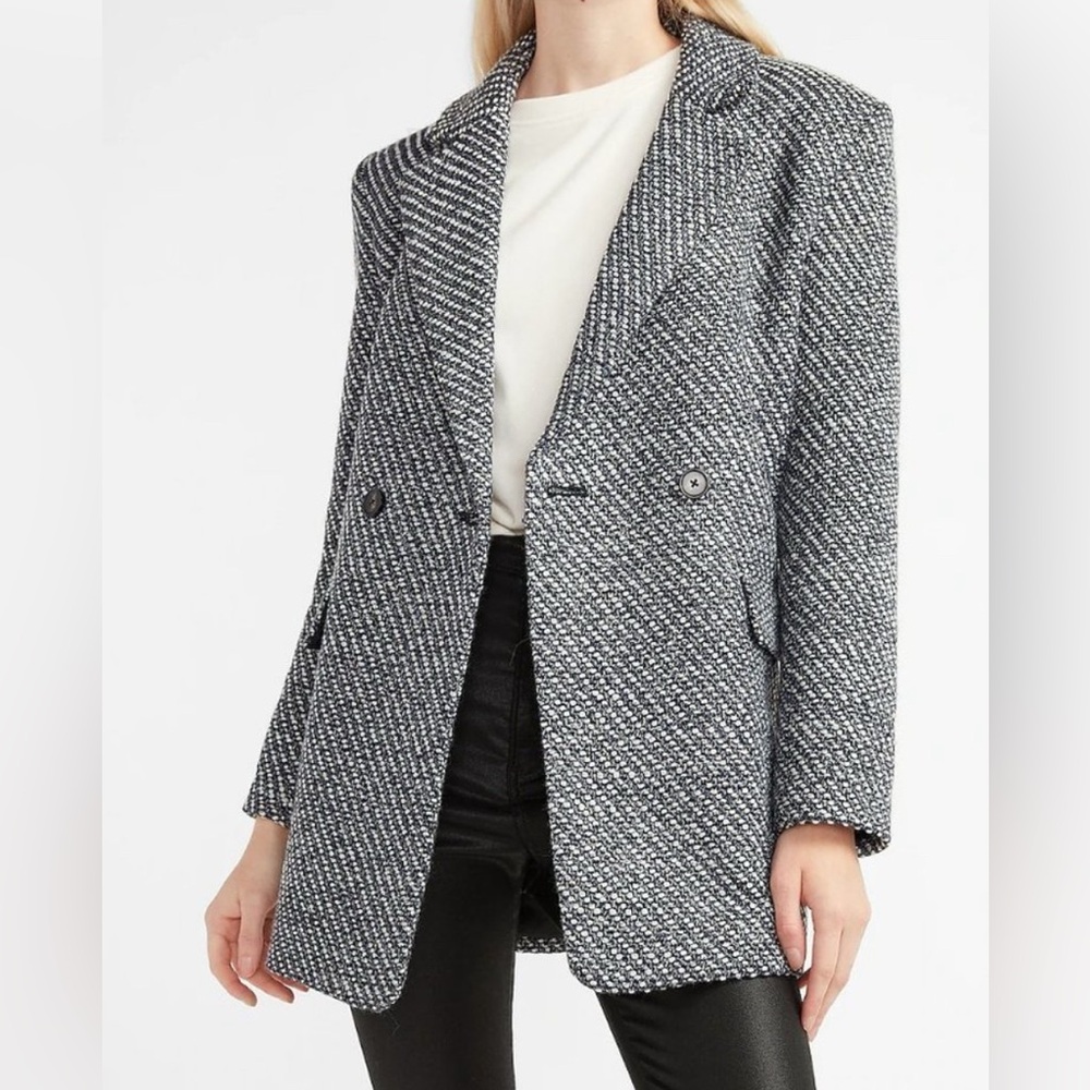 NWOT Express Metallic Tweed Coat